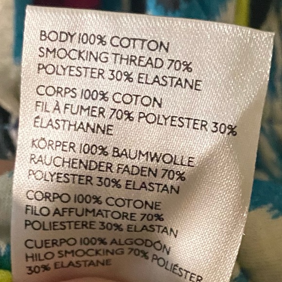 NWT Anthropologie | Turquoise Smocked 100% Cotton Tube Top, L - Picture 8 of 9